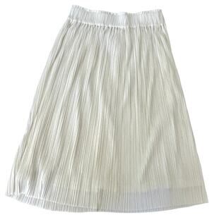 Mastina White Pleated Midi Skirt Size XS Vintage Cottagecore Minimalist Romantic